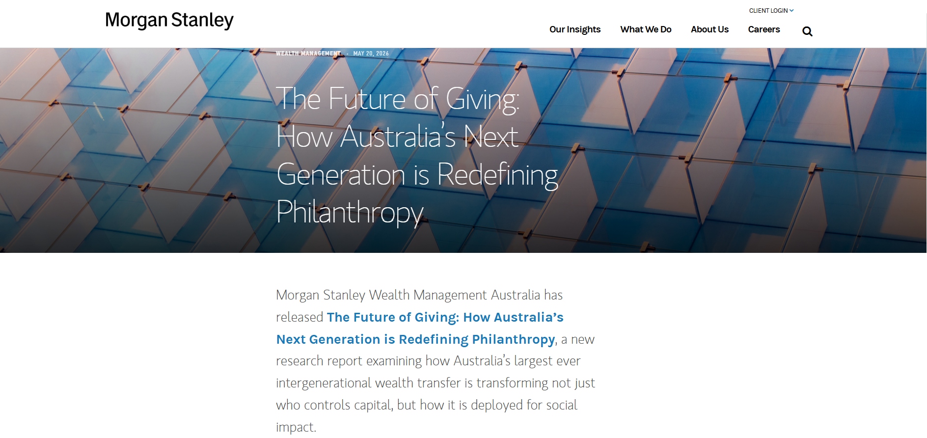 Morgan Stanley Future of Giving Report 2026